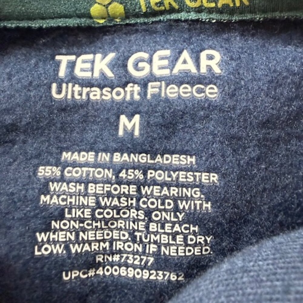 Tek Gear Men’s Hoodie Medium Full Zip Fleece Sweatshirt - Picture 3 of 7